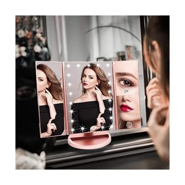 WEILY Espejo de maquillaje iluminado con 21 luces LED_2