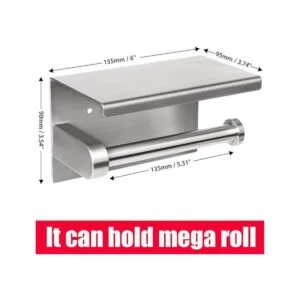 WAYDELI Soporte de papel higiénico con estante para_2