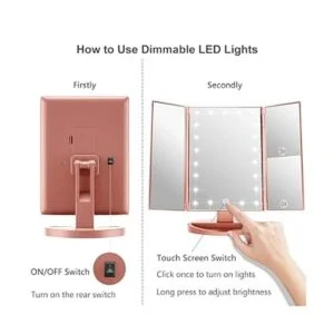 WEILY Espejo de maquillaje iluminado con 21 luces LED_5