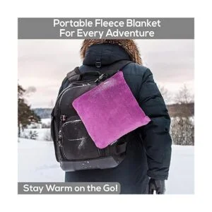 WELL TRAVELED Manta de viaje de vellón 2 en 1 con funda