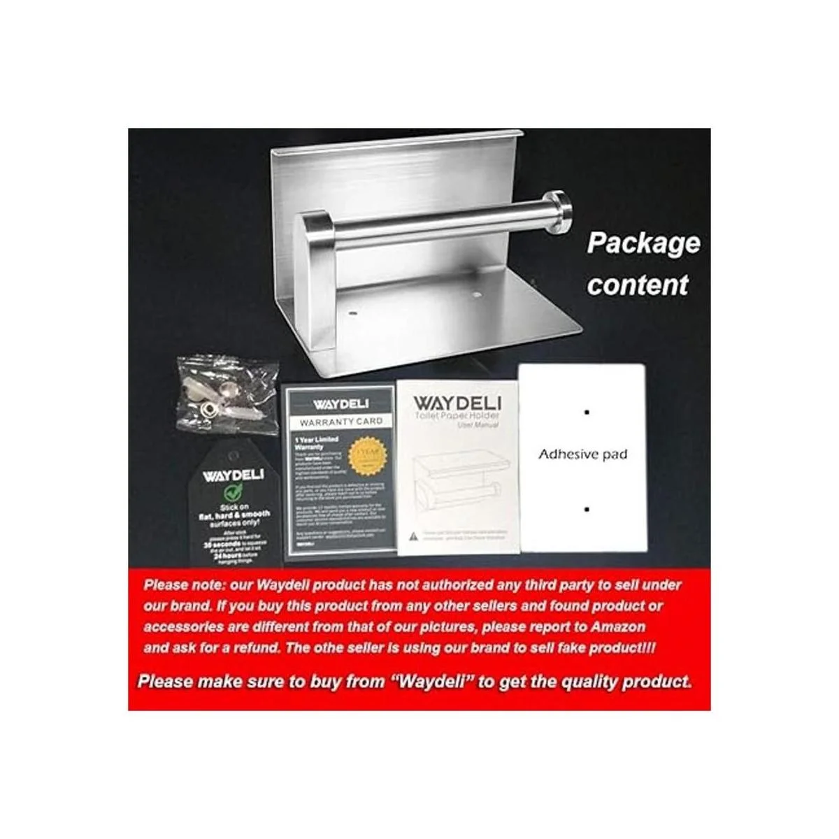 WAYDELI Soporte de papel higiénico con estante para_5