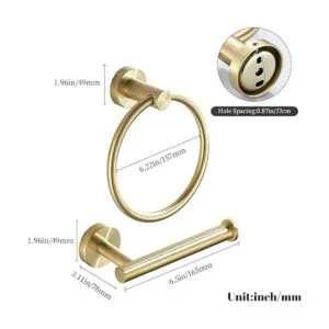 WEIKO Soporte de papel higiénico anillo de toalla dorado