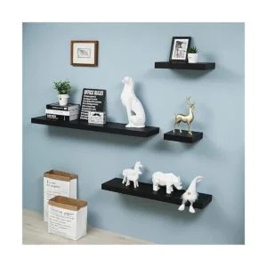 WELLAND Estantes flotantes negros Mission de 16 pulgadas