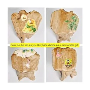 WELLAND Taburete de tocón de árbol borde vivo mesa_4