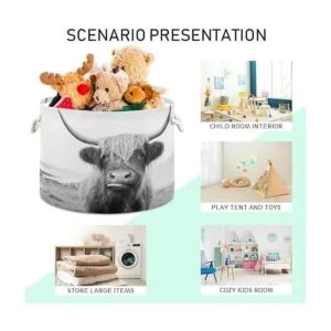 WELLDAY Cesta de cuerda de algodón para ropa de bebé de_4