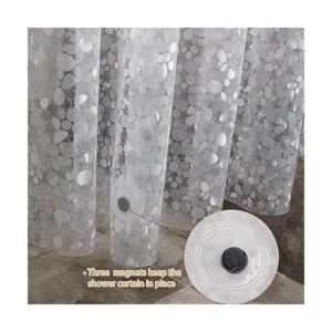 WELTRXE Cortina de ducha de EVA repelente al agua sin_3