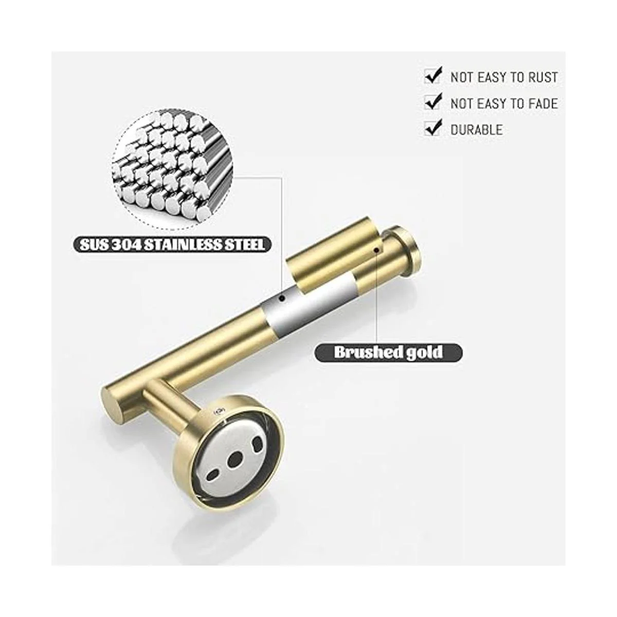 WEIKO Soporte de papel higiénico anillo de toalla dorado