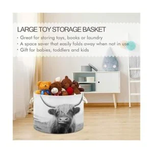 WELLDAY Cesta de cuerda de algodón para ropa de bebé de_5