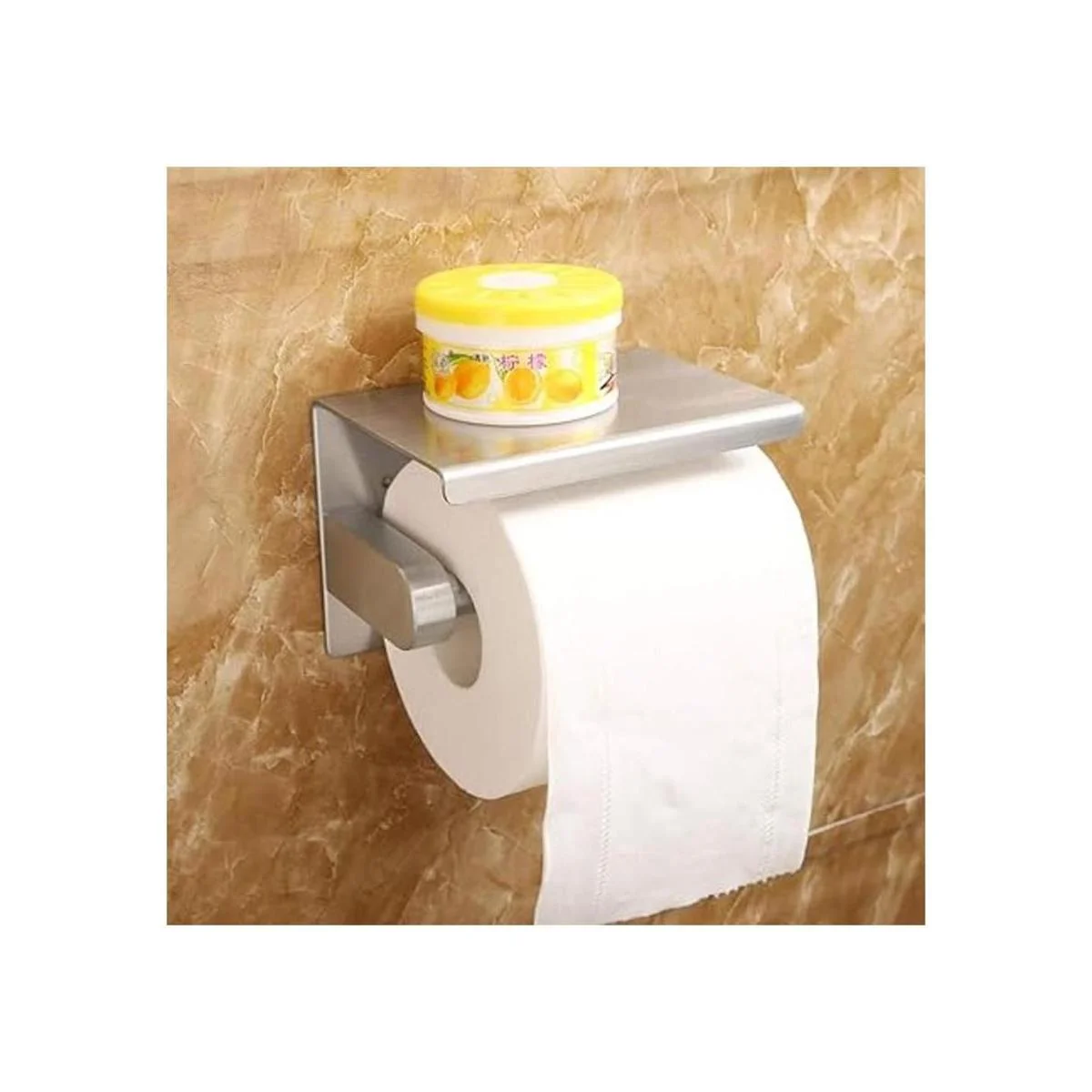 WAYDELI Soporte de papel higiénico con estante para_4