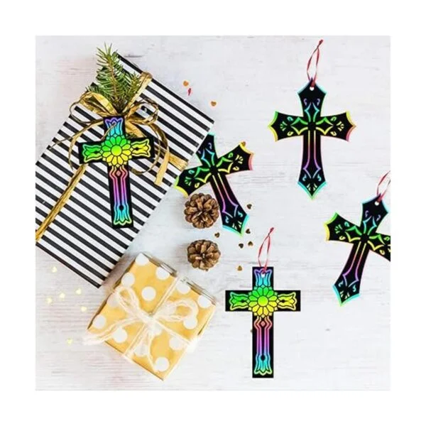 WATINC 60 adornos de cruz para arañazos kit de_4