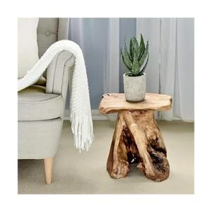 WELLAND Taburete de tocón de árbol borde vivo mesa_2