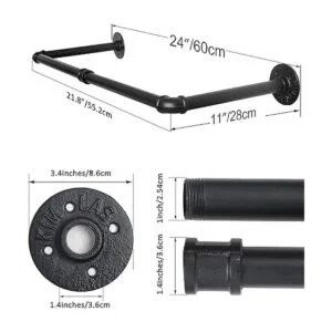 WEBI Perchero de pared para ropa perchero industrial de_2