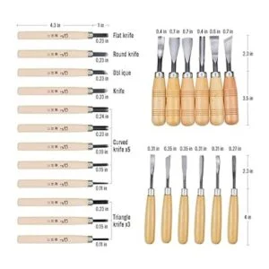 WAYCOM Juego de 24 cuchillos de madera kit de tallado de