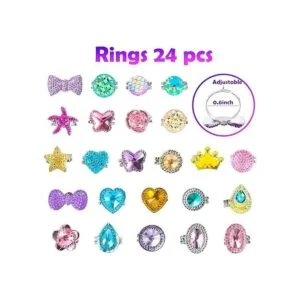 WATINC 24 anillos de joyería ajustables de princesa_3