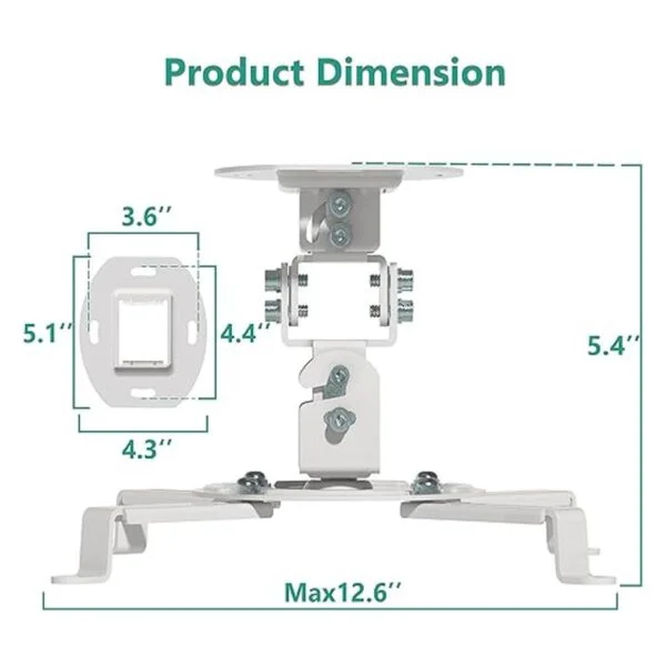 WALI Soporte de techo para proyector soporte universal de_3