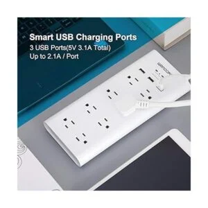 WANDOFO Regleta de alimentación de 2 puntas adaptador de_4