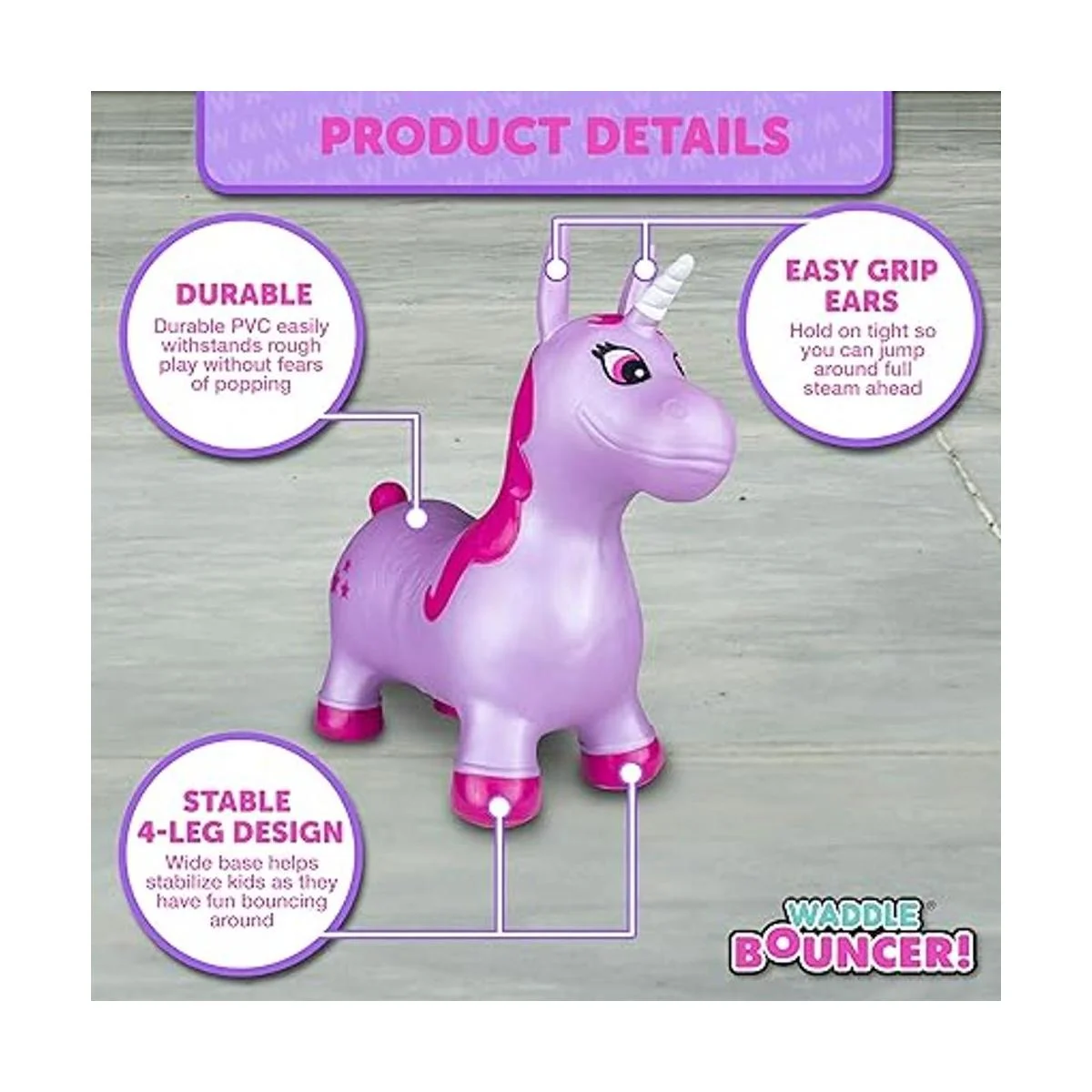 WADDLE Bouncy Hopper Juguete inflable de salto para_5