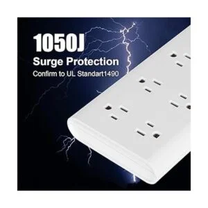 WANDOFO Regleta de alimentación de 2 puntas adaptador de_5