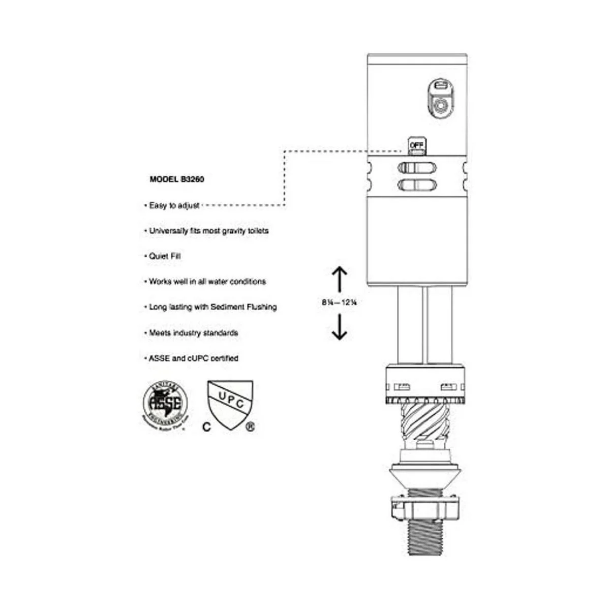 Válvula de llenado universal WDI B3260 para la mayoría de_5