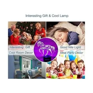 WANTASTE Lámpara de caballo 3D luz nocturna de ilusión