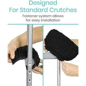 Vive Almohadillas para muletas de piel de oveja y agarres_6