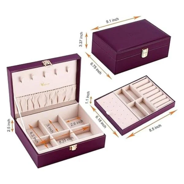 Voova Joyero organizador para mujeres y niñas 2 capas de_6