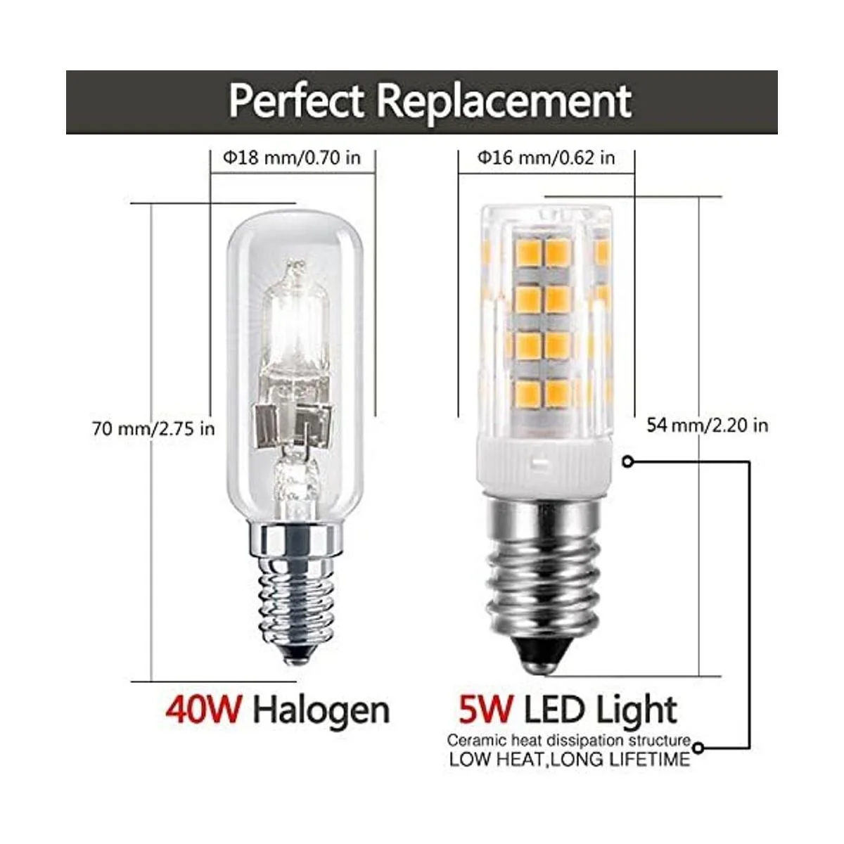 Vlio Bombilla LED E14 de 5 W paquete de 10 blanco cálido