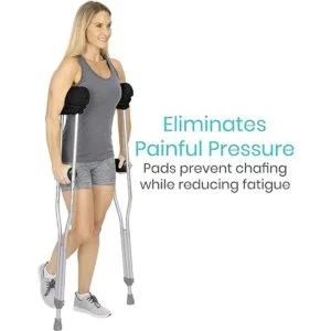 Vive Almohadillas para muletas de piel de oveja y agarres_5