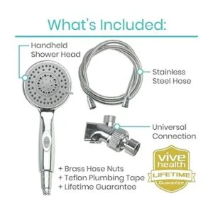 Vive Cabezal de ducha de mano 2 en 1 manguera larga_5