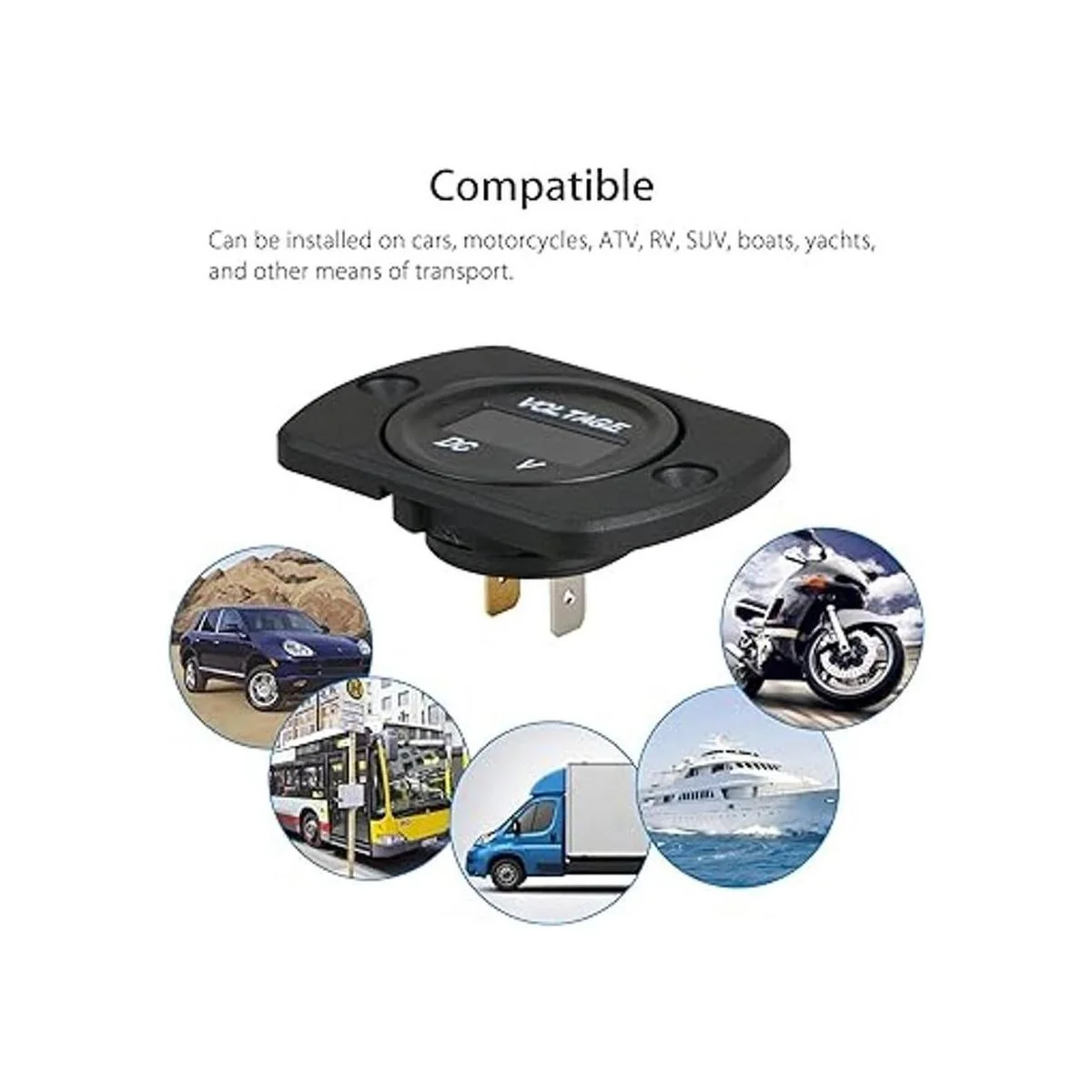 Voltímetro de coche DC de 12 V 24 V con pantalla digital_3