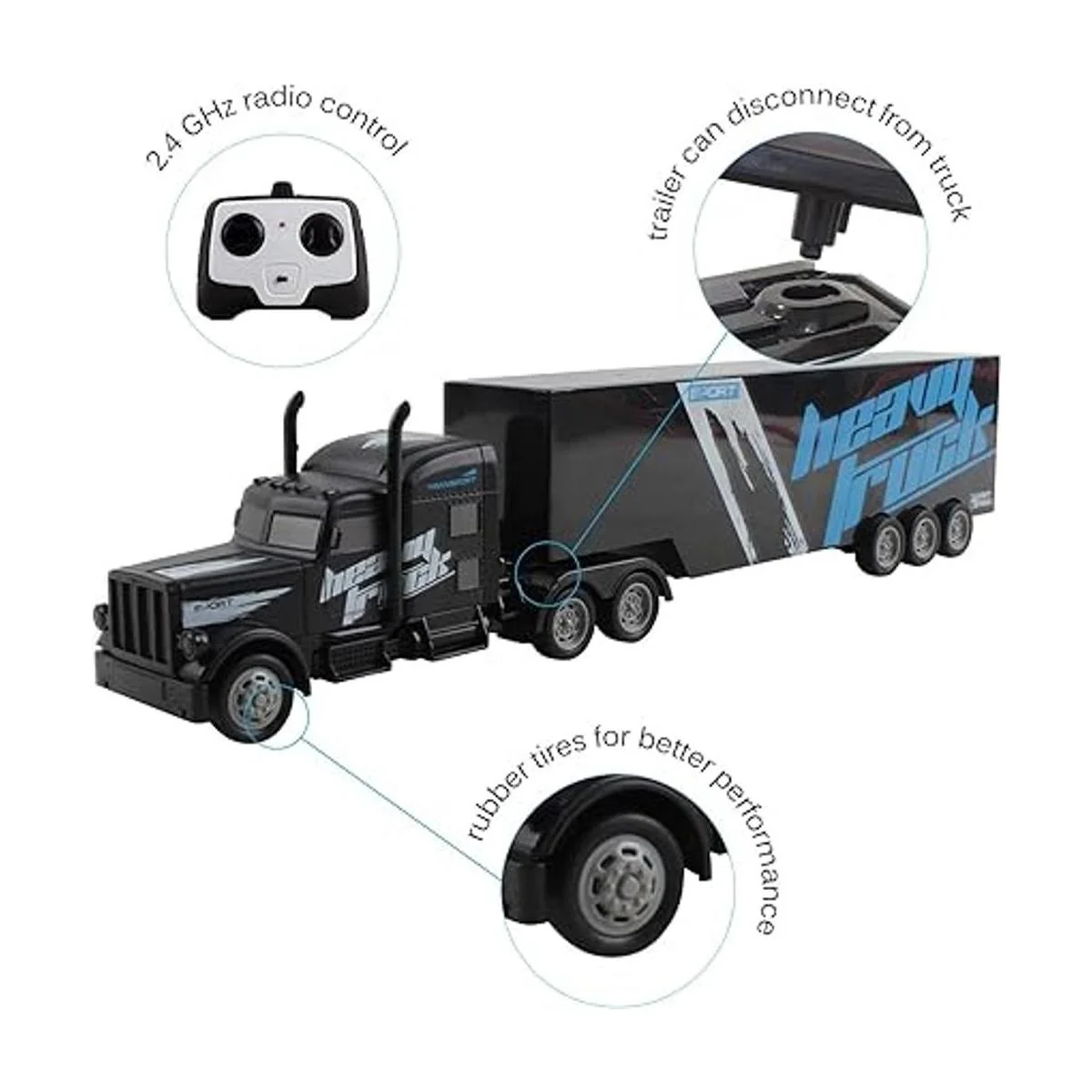 Vokodo Camión y remolque RC de 18 pulgadas 2.4 GHz_2