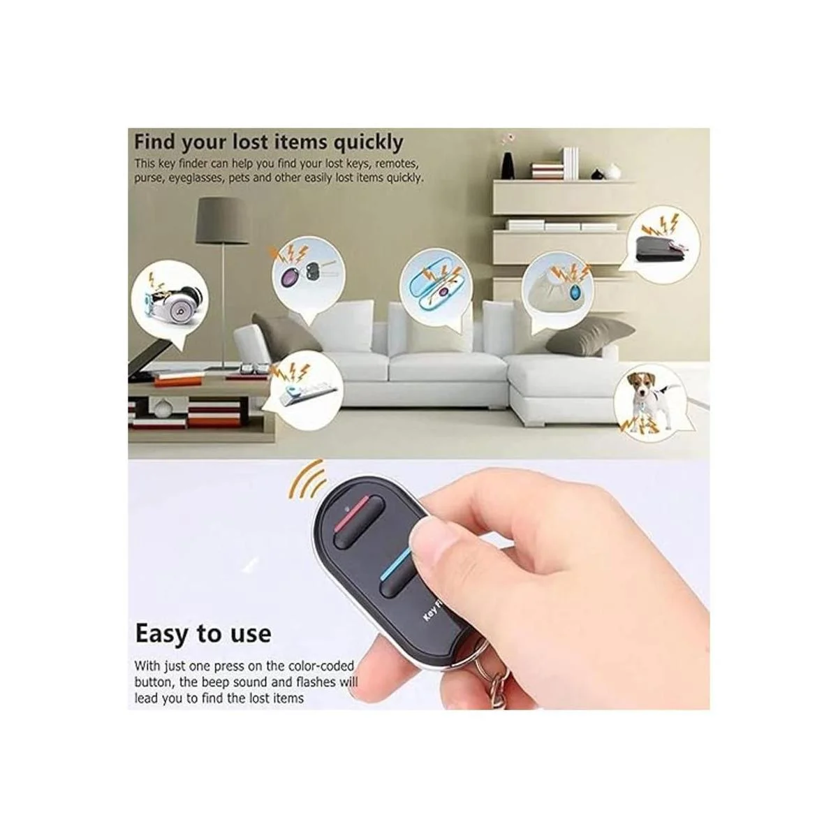 Vodeson KeyTag Buscador de llaves de control remoto_3
