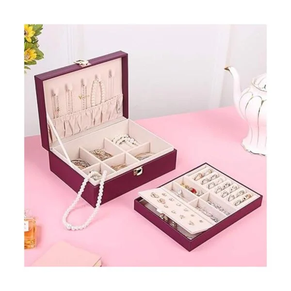 Voova Joyero organizador para mujeres y niñas 2 capas de_4