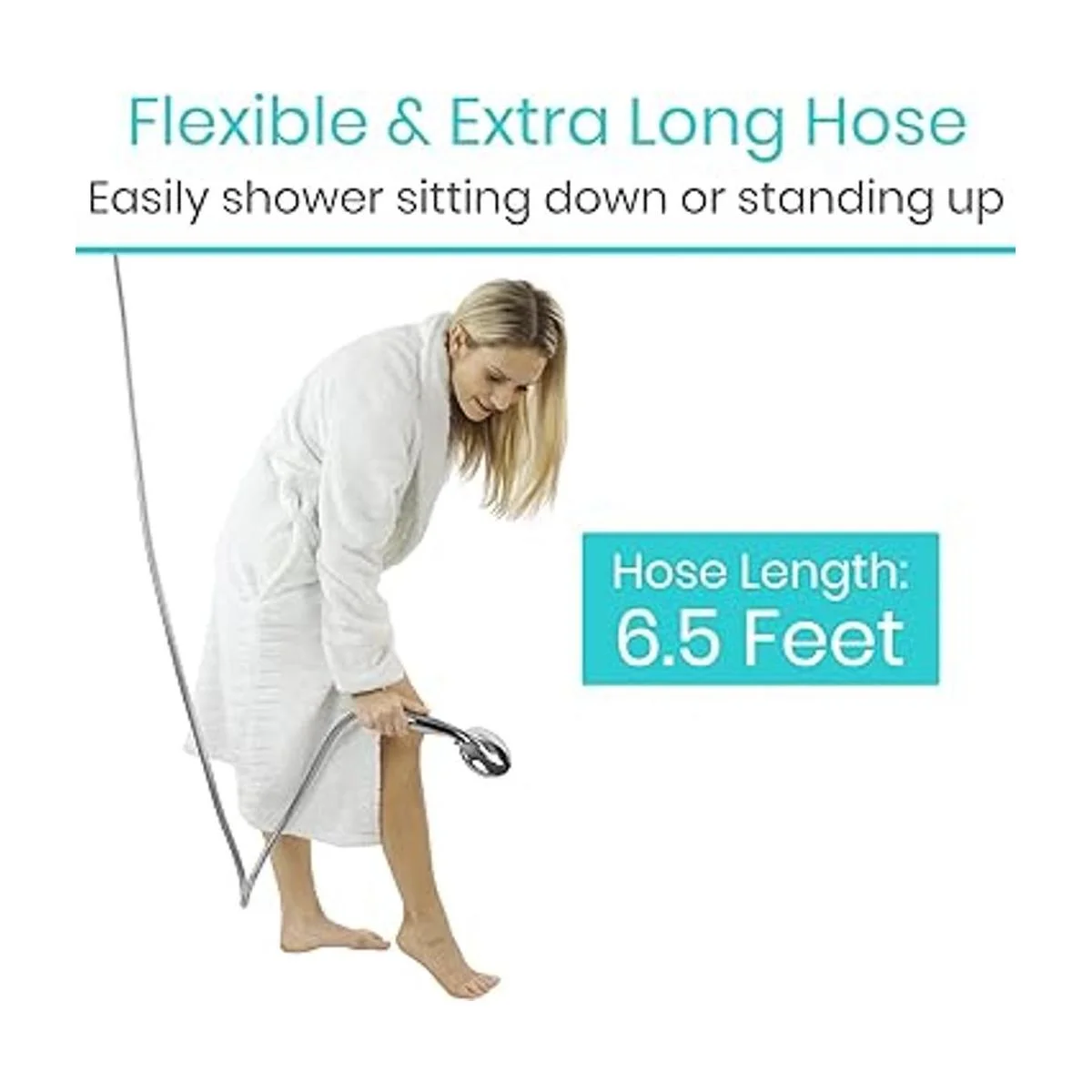 Vive Cabezal de ducha de mano 2 en 1 manguera larga_2