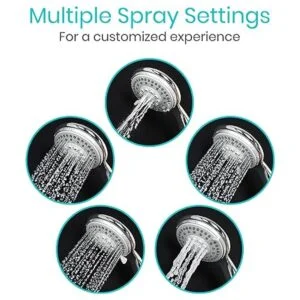 Vive Cabezal de ducha de mano 2 en 1 manguera larga_4