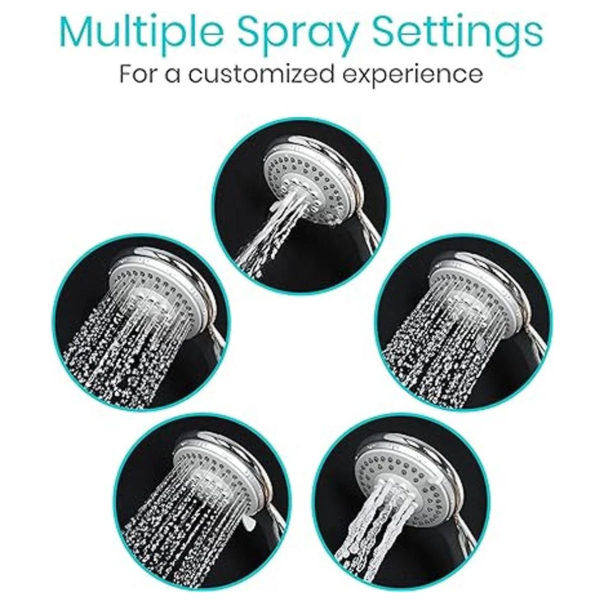 Vive Cabezal de ducha de mano 2 en 1 manguera larga_4