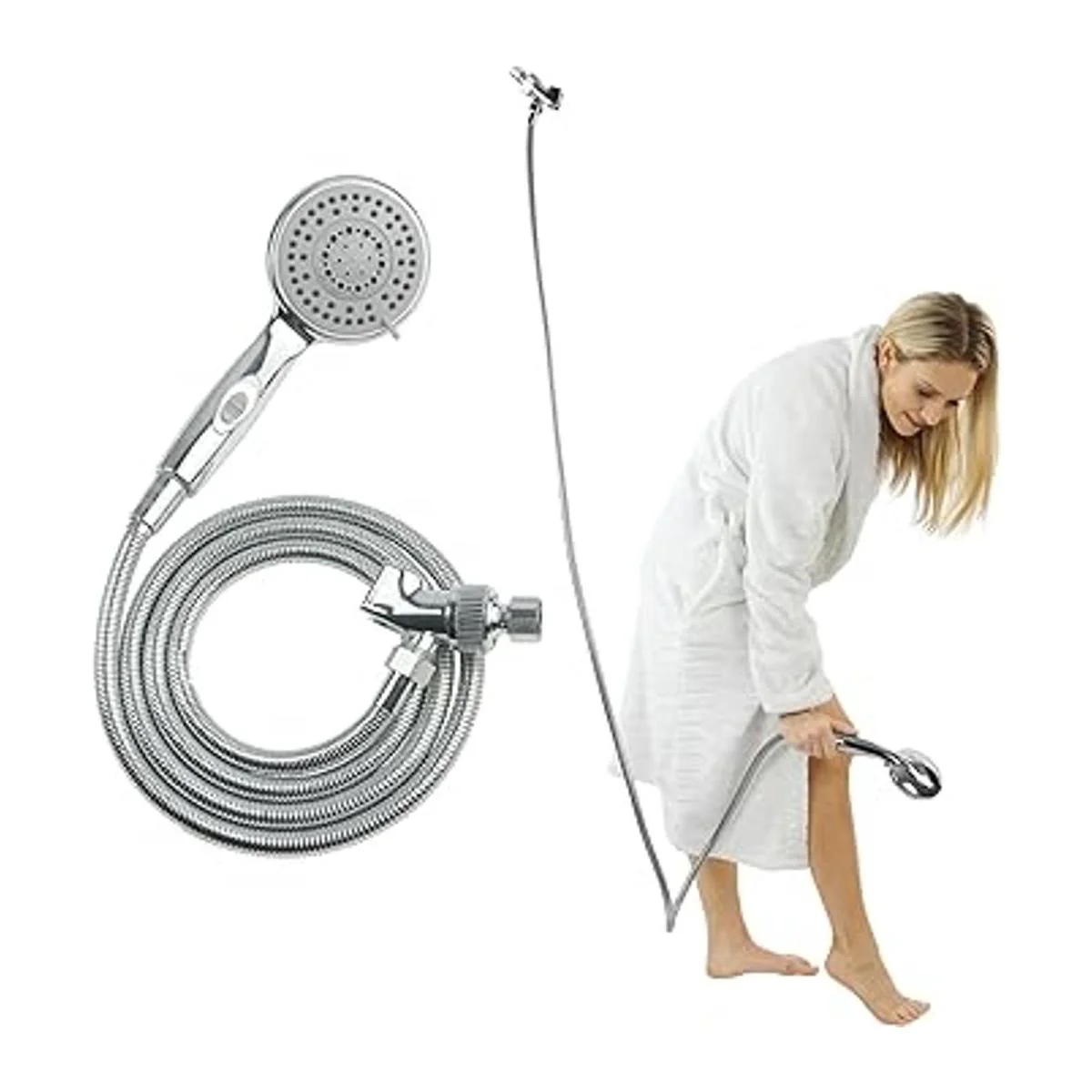 Vive Cabezal de ducha de mano 2 en 1 manguera larga_1