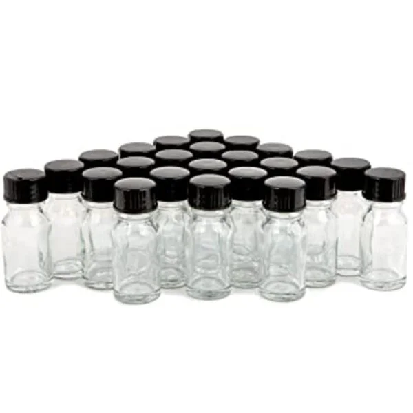Vivaplex 24 botellas de vidrio transparentes de 0.3 fl oz_1