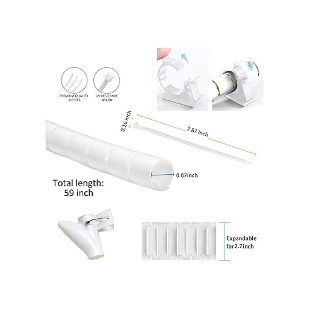 Viwieu Tubos con cremallera para gestión de cables 2_3