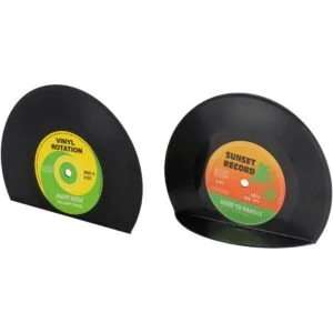 VinBee Sujetalibros de vinilo retro extremos de libro de