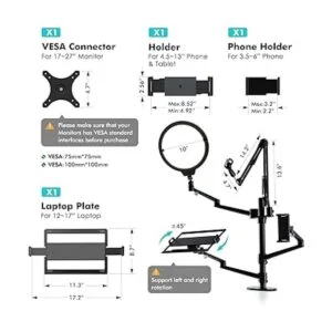 Viozon Juego de soportes y anillo de luz LED de 10_4