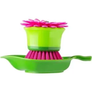 Vigar Flower Power Cepillo para platos con soporte para_2