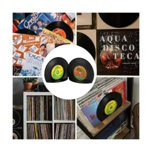 VinBee Sujetalibros de vinilo retro extremos de libro de