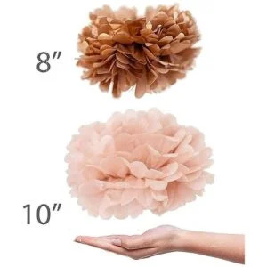 Vidal Crafts Juego de 20 pompones de papel de seda color_3