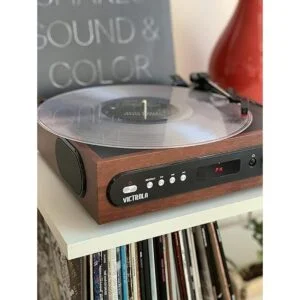 Victrola Reproductor de discos Bluetooth todo en 1 con_6
