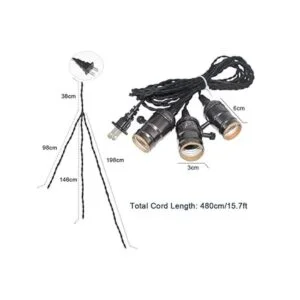 Vintage Triple luz colgante colgante cable de luz_2