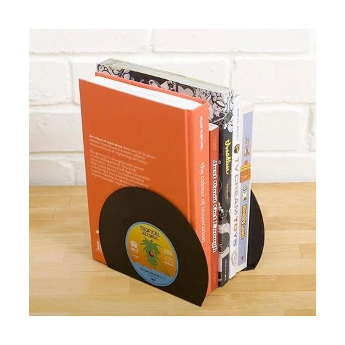 VinBee Sujetalibros de vinilo retro extremos de libro de