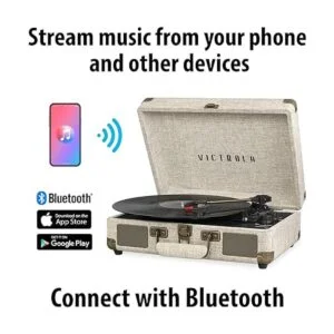 Victrola Reproductor de discos de maleta portátil_2