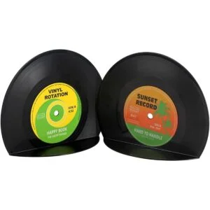 VinBee Sujetalibros de vinilo retro extremos de libro de