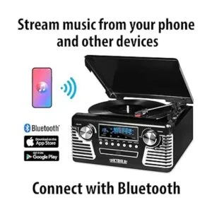 Victrola Reproductor de discos Bluetooth retro de los años_2
